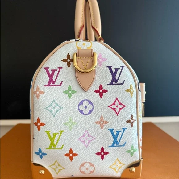 Louis Vuitton Takashi Murakami White Multicolor Speedy Bandoulière 25 - Picture 5 of 13
